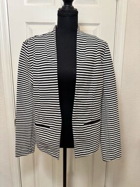 Black and White Striped Blazer